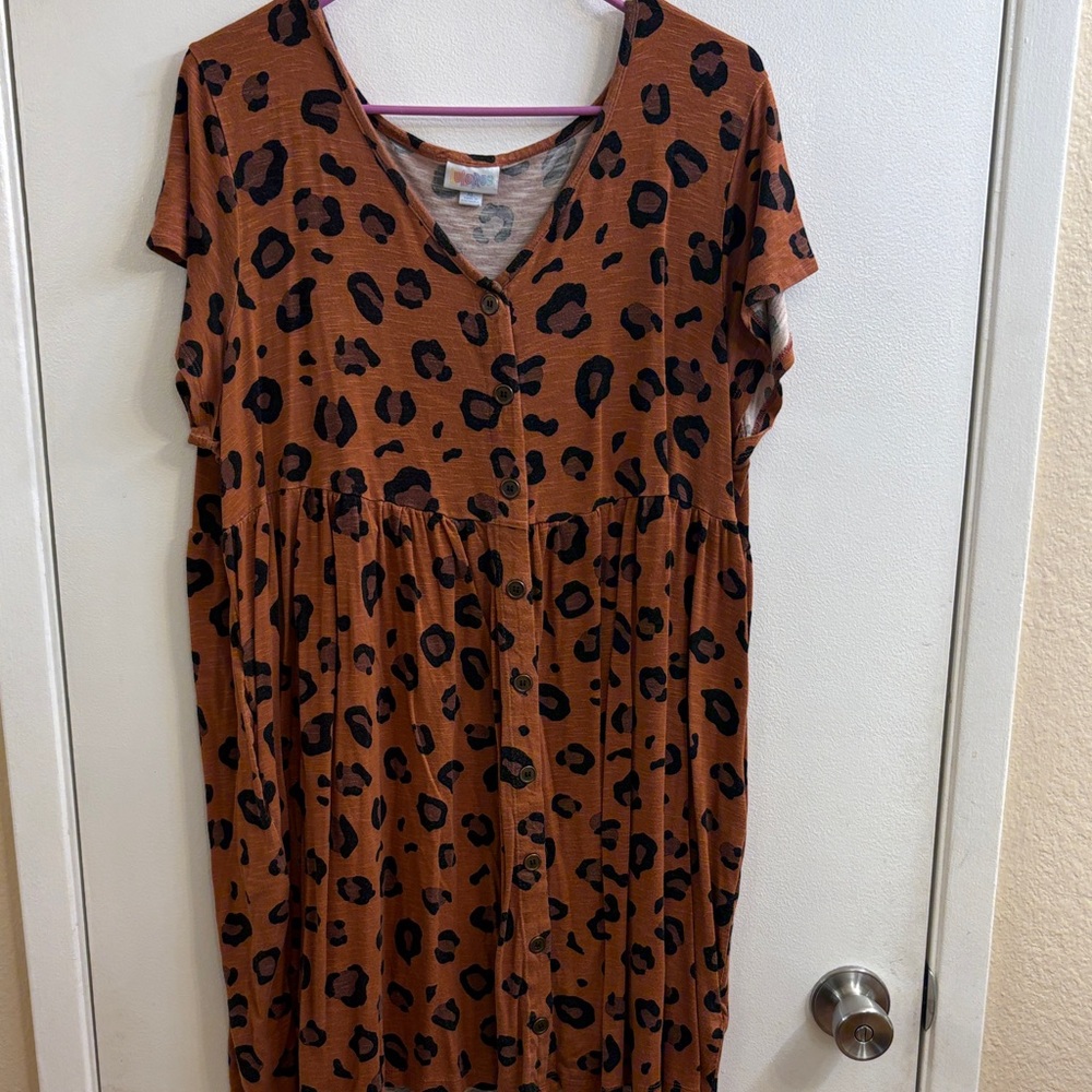 Leopard Print Button-Down Dress
